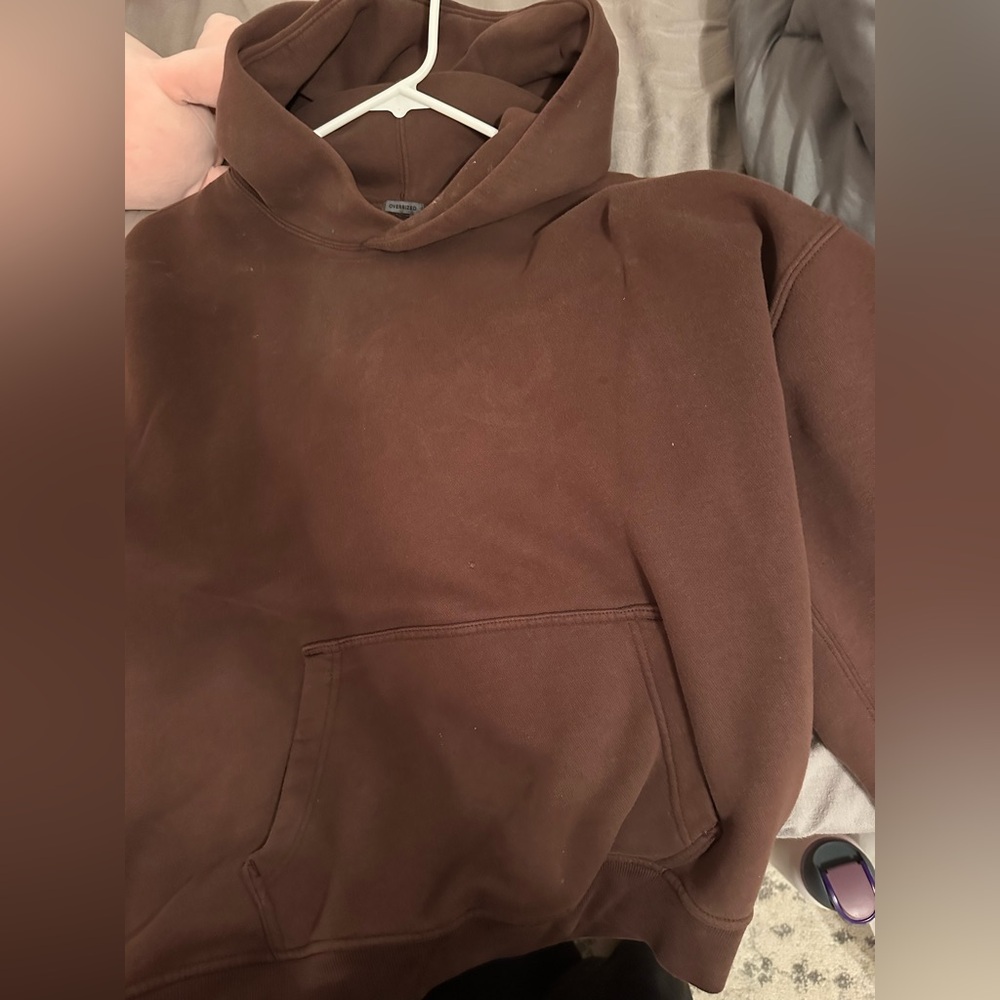 Abercrombie brown oversized unisex hoodie